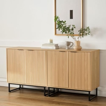 EYYTHUNG Fluted Storage Cabinet Set of 2 - Stylish & Durable