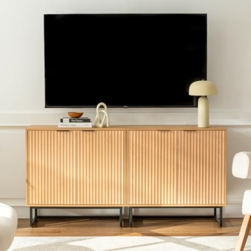 EYYTHUNG Fluted Storage Cabinet Set of 2 - Stylish & Durable