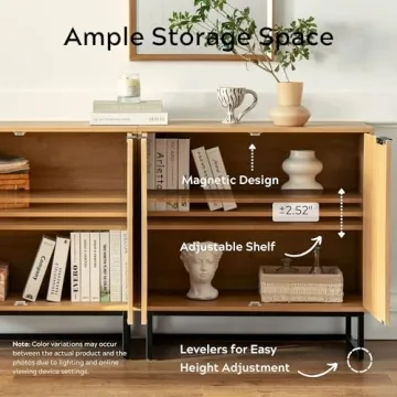 EYYTHUNG Fluted Storage Cabinet Set of 2 - Stylish & Durable