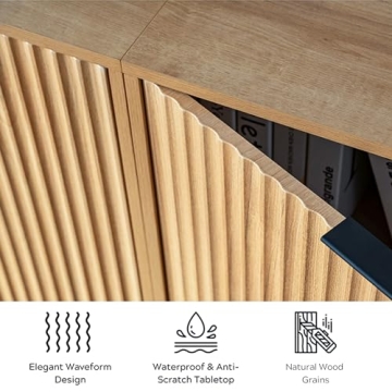 EYYTHUNG Fluted Storage Cabinet Set of 2 - Stylish & Durable