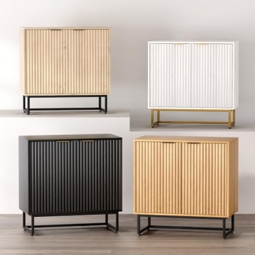 EYYTHUNG Fluted Storage Cabinet Set of 2 - Stylish & Durable