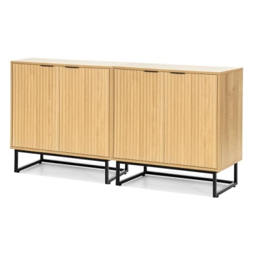 EYYTHUNG Fluted Storage Cabinet Set of 2 - Stylish & Durable