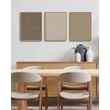 PHOPAGO Minimalist Abstract Framed Wall Art - Boho Neutral Geometric Decor