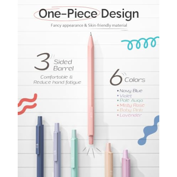 Nicpro 6PCS Cute Pastel Mechanical Pencil Set with Erasers