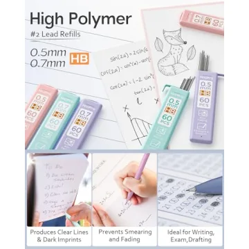 Nicpro 6PCS Cute Pastel Mechanical Pencil Set with Erasers