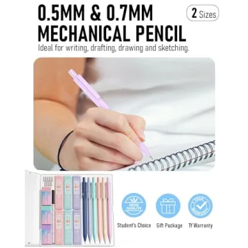 Nicpro 6PCS Cute Pastel Mechanical Pencil Set with Erasers