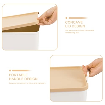 ANMINY 5PCS White Plastic Storage Bins with Lids Organize