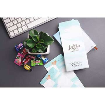 Royal Green Heart Shaped Stickers 3/4 inch Rose Gold Valentine's Stickers for Party Favors, Goodie Bags and Gift Boxes 19 mm - 200 Pack