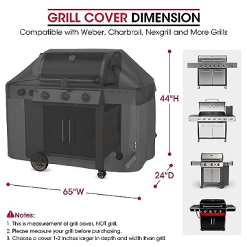 Durable Waterproof Grill Cover - Unicook 65-Inch BBQ Protection