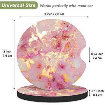 Nipichsha Car Cup Holder Coasters, Car Coasters for Cup Holders, 2 Pack Universal Anti Slip Insert R...