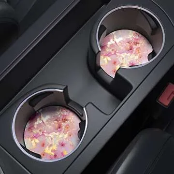 Cute Gold Pink Marble Car Coasters for All Vehicles