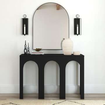 Plank+Beam Aria Console Table: Solid Wood Arched Design for Any Room