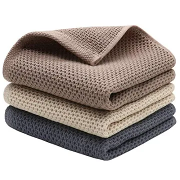 Mia'sDream Cotton Hand Face Head Towel Waffle Weave Kitchen Tea Towel Dish Towels, Soft and Absorben...