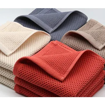 Mia'sDream Cotton Hand Face Head Towel Waffle Weave Kitchen Tea Towel Dish Towels, Soft and Absorbent Bath Guest Gym Towel Washcloths, 13inch x 28inch 3 Pack(Multi Color)