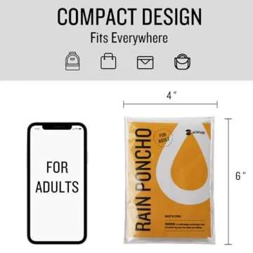 SaphiRose Disposable Rain Ponchos - Pack of 4