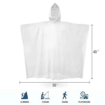 SaphiRose Disposable Rain Ponchos - Pack of 4