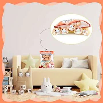 Civaner Cute Plush Pillow Kawaii Room Decor Throw Pillow Removable Stuffed Animal Toys Fluffy Cherry Bunnies Dog Dinosaur Cookies Christmas Home Decor Gifts(Corgi)