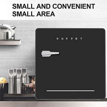 KUPPET Classic Retro Compact Refrigerator Single Door, Mini Fridge with Freezer, Small Drink Chiller...