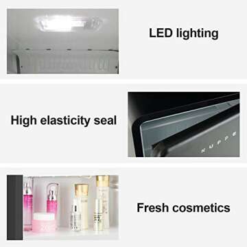 KUPPET Classic Retro Compact Refrigerator Single Door, Mini Fridge with Freezer, Small Drink Chiller for Home,Office,Dorm, Small beauty cosmetics Skin care refrigerated for home,1.6 Cu.Ft (Black)