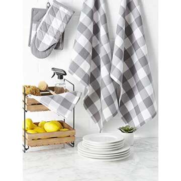 DII Buffalo Check Kitchen Collection Pot Holder Set