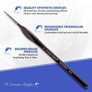 Small Paint Brush Miniature Brushes. Fine Tip Series 4pc 000 Paintbrushes Set for Art Watercolor Acrylics Oil - Model Craft Warhammer Airplane Kits Nail Paint by Numbers Micro Detail Hobby Painting