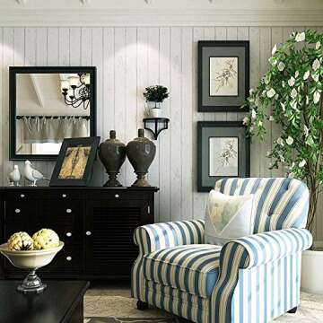 Abyssaly Peel and Stick White Wood Wallpaper for Home Decor