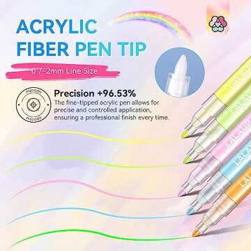 Saviland 12 Colors Nail Art Pens Set - 3D Nail Polish Pens Graffiti Nail Dotting Tools Acrylic Paint Pens Drawing Painting Point Liner Pen for Nails Art Design Manicure Nail Pens for Home & Salon DIY