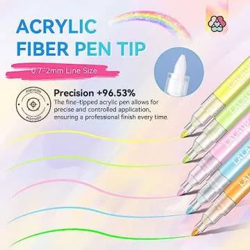 Saviland 12 Colors Nail Art Pens Set for Vibrant Nail Designs