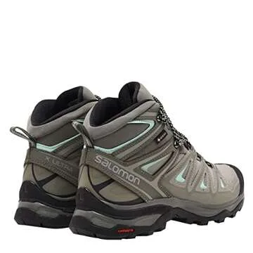 Salomon X Ultra 3 MID GTX Women's Hiking Shoes, Shadow/Castor Gray/Beach Glass, 7.5