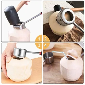 YiePhiot Coconut Opener Tools - Safe and Easy Coconut Opening