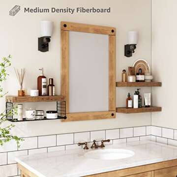 Stylish QEEIG Bathroom Floating Shelves with Basket