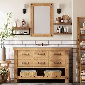 Stylish QEEIG Bathroom Floating Shelves with Basket