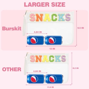 Burskit Clear Chenille Varsity Letter Zipper Pouch