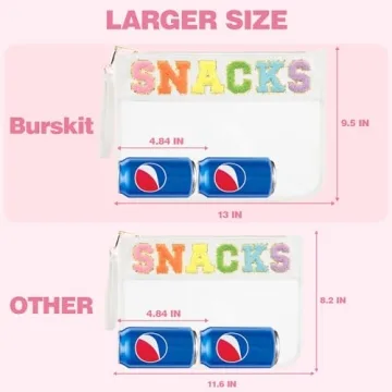 Burskit Clear Chenille Varsity Letter Zipper Pouch