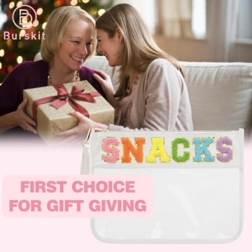 Burskit Clear Chenille Varsity Letter Zipper Pouch