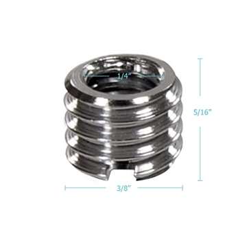 Foto&Tech Metal 1/4 inch to 3/8 inch Tripod Thread Adapter, Easy Mount Convert Screw Adapter for Tri...