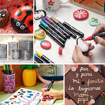 Overseas White Paint Pens - Versatile Acrylic Markers 3 Pack