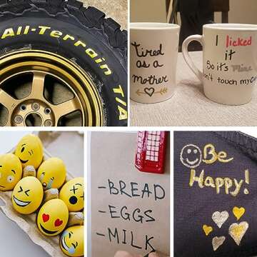 Overseas White Paint Pens - Versatile Acrylic Markers 3 Pack