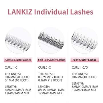 LANKIZ Individual Cluster Lashes for Natural Style DIY