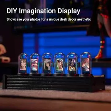 XCOOL Nixie Tube Clock with Customizable Display and Mood Lighting