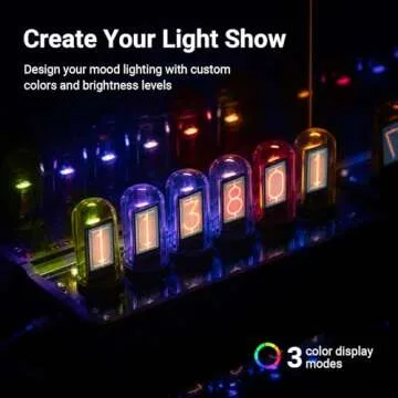 XCOOL Nixie Tube Clock with Customizable Display and Mood Lighting