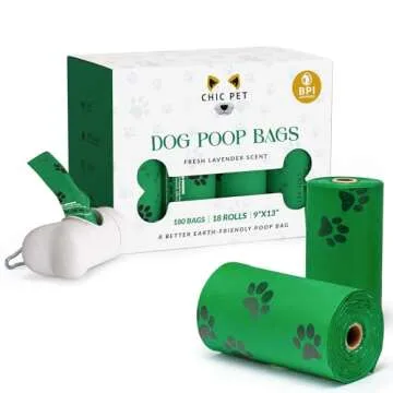 ChicPet Premium Dog Waste Bags, All-Natural, Fresh Lavender Scent, Great for Small and Large Dogs, E...