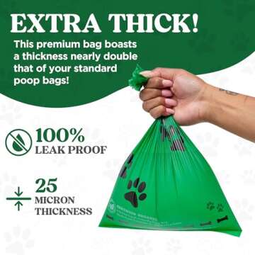 ChicPet Premium Dog Waste Bags, All-Natural, Fresh Lavender Scent, Great for Small and Large Dogs, Extra-thick and Durable, Easy-Open, Leak Proof, 10 Bags Per Roll, 18 Rolls