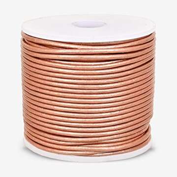 GENIQUE Real/Genuine Round Leather String Cord for Necklace, Bracelets, Jewelry, Kumihimo Braiding, ...