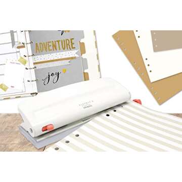 Bira Craft Adjustable 6 Hole Punch, Off White, 8 Sheet Capacity, Mini/Pocket A3/ A4 / A5 / A6 / Agenda/Personal/Deskfax, Performance Guaranteed