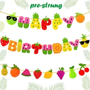 Fruit Theme Birthday Party Decorations Felt Banner Garland