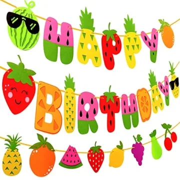 Fruit Theme Birthday Party Decorations Felt Banner Garland