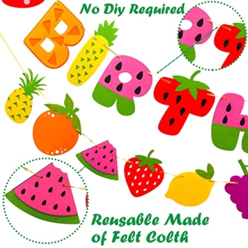 Fruit Theme Birthday Party Decorations Felt Banner Garland