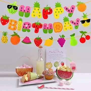 Fruit Theme Birthday Party Decorations Felt Banner Garland