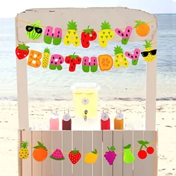 Fruit Theme Birthday Party Decorations Felt Banner Garland